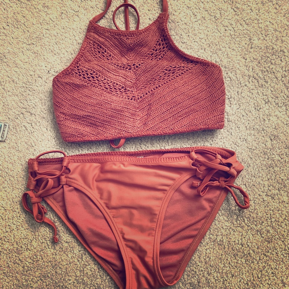 Halter top bathing suit and bottom